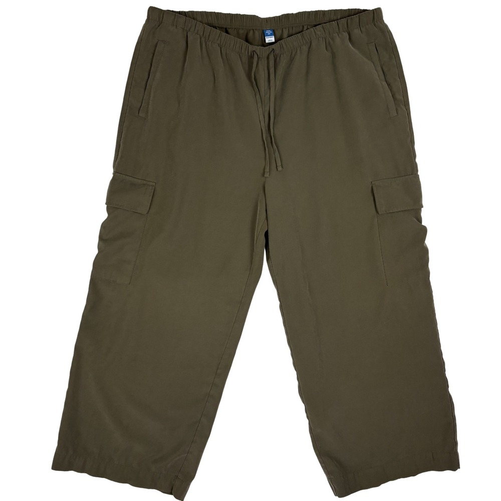 Old Navy Extra High-Waisted Drapey Cargo Super Wide-Leg Pants Sz XXL Olive Green - Picture 4 of 16